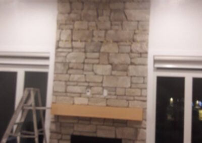 An image of a stone fireplace