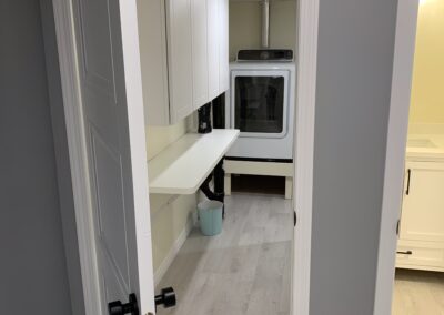 A picture of a laundry room renovation.